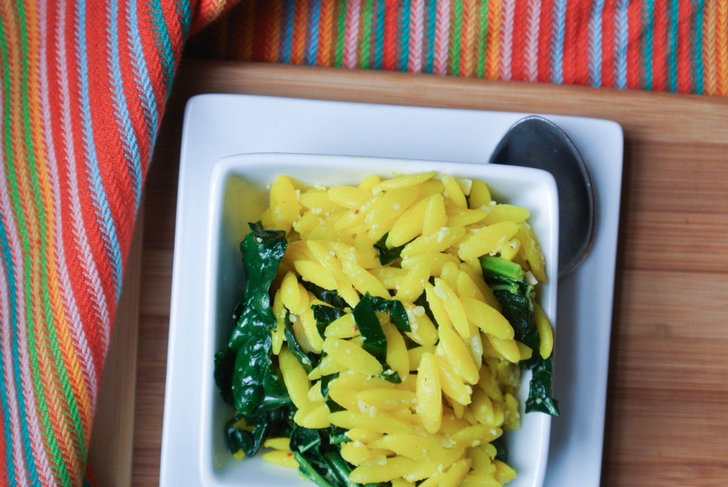 Lemon and Parmesan Orzo with Kale