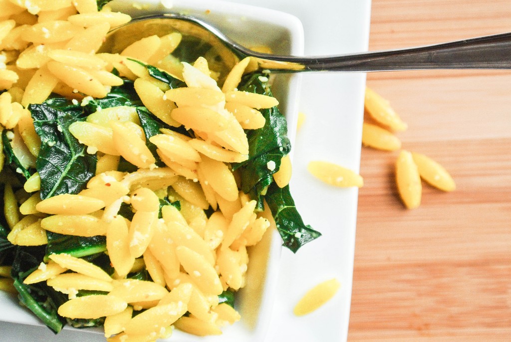Lemon and Parmesan Orzo with Kale-4