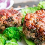 Glazed Meatloaves {Beef + Kale + Cheddar}