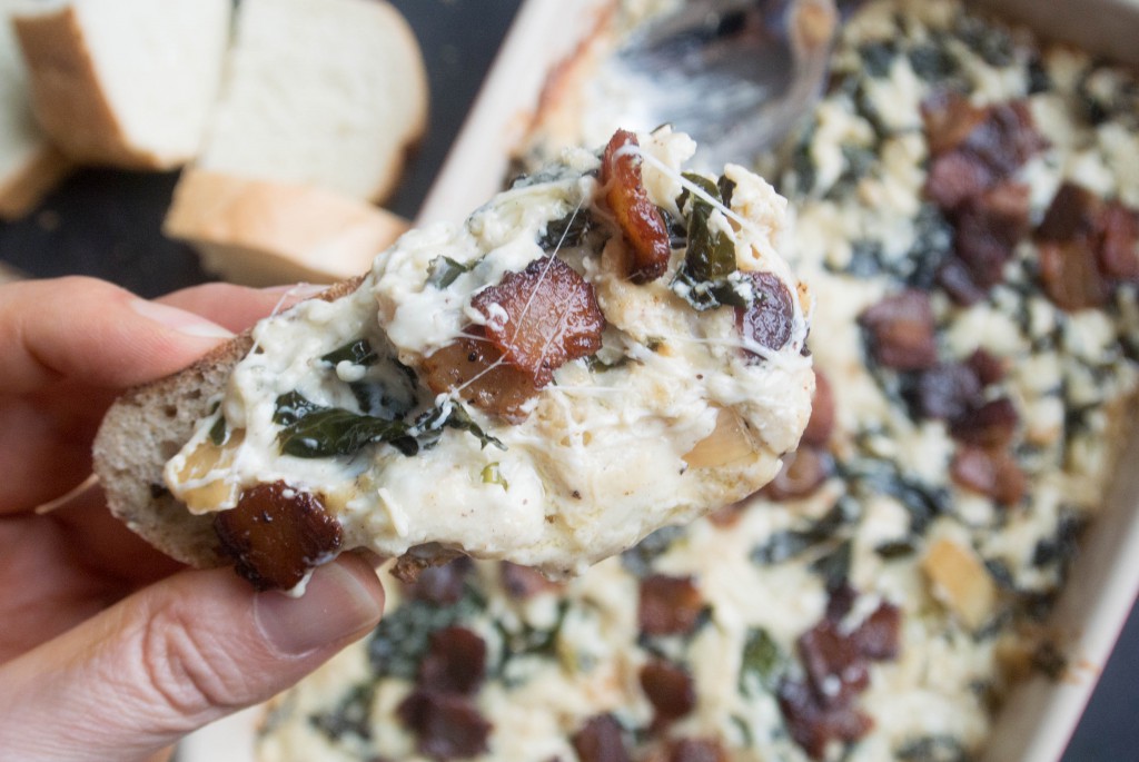 Kale and Bacon Cheesy Party Dip by My Utensil Crock