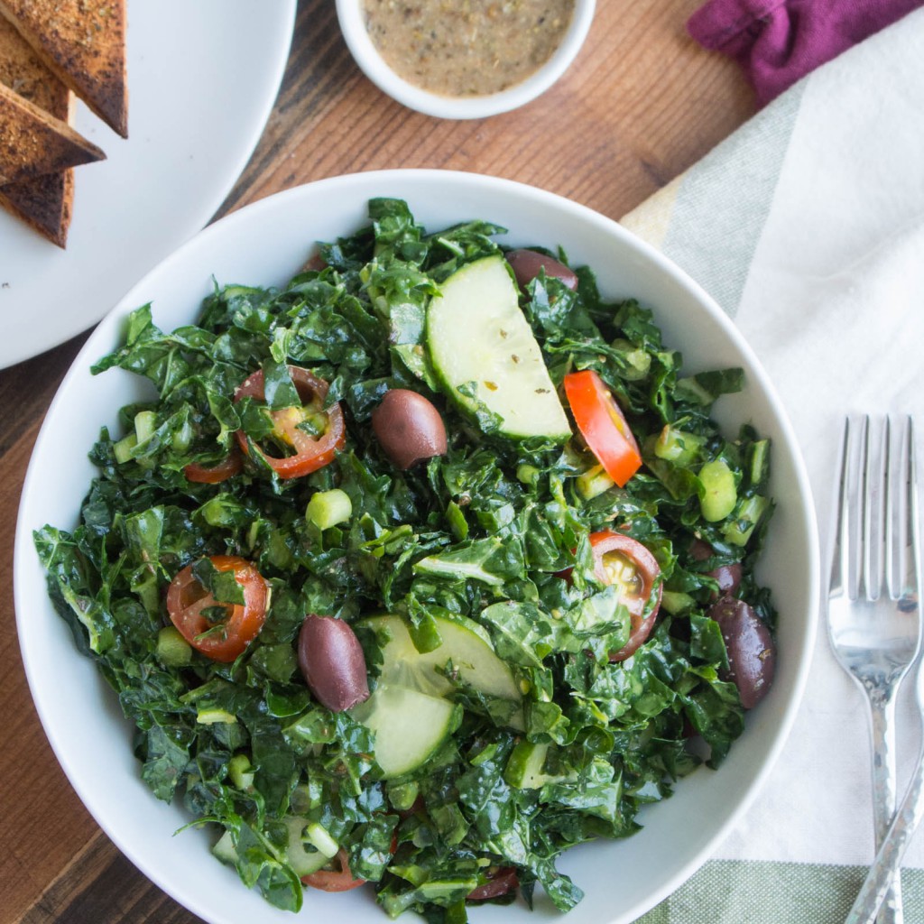 Kale Greek Salad ~ by My Utensil Crock