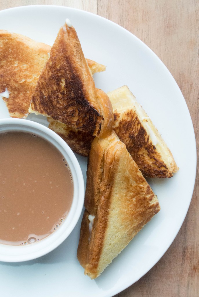 Marscapone Grilled Cheese Sandwiches with Chocolate Soup ~ by My Utensil Crock