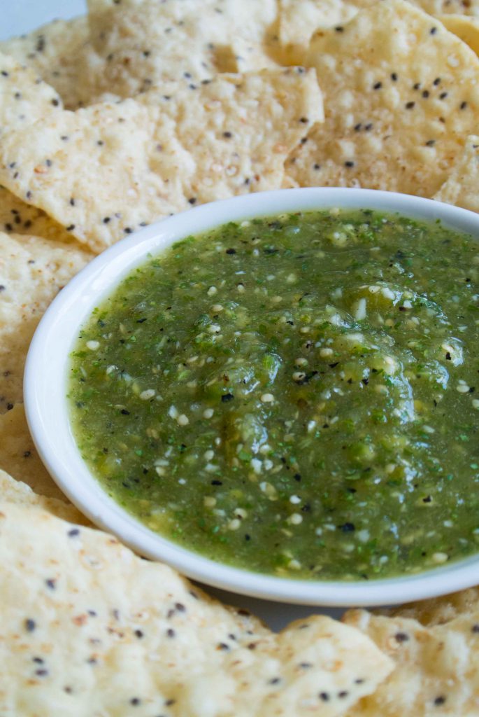 Easy Roasted Tomatillo Salsa ~ by My Utensil Crock