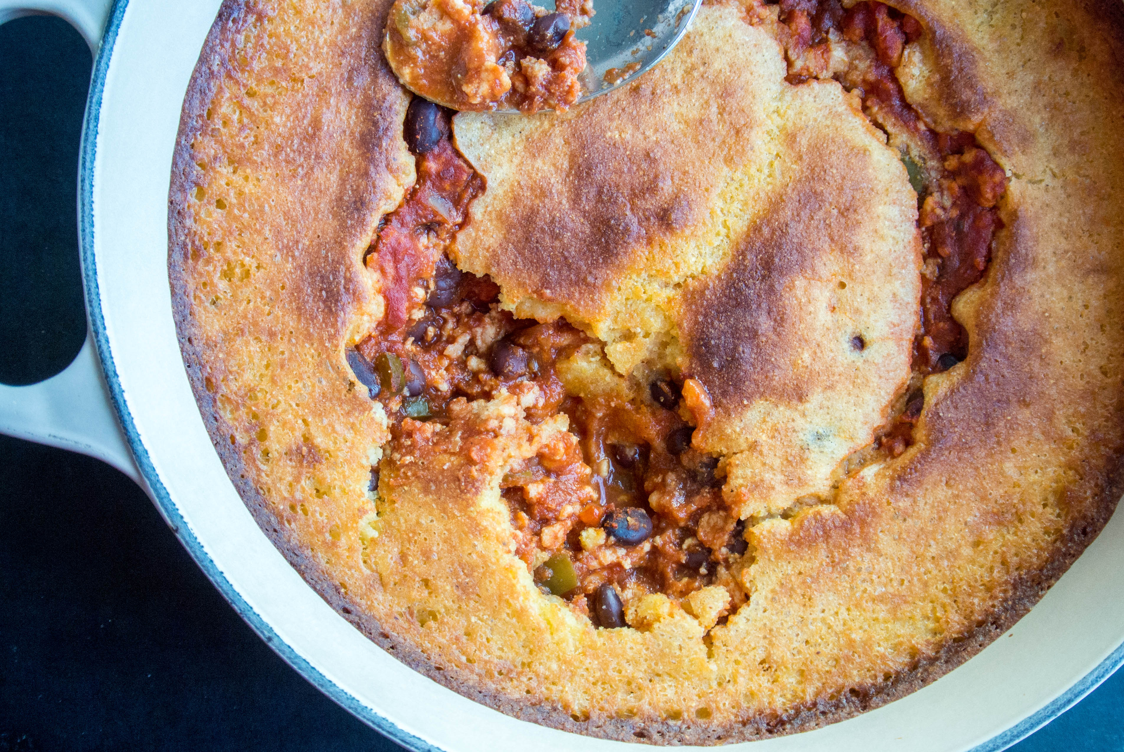 Turkey Chili Cornbread Casserole