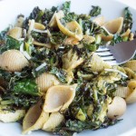 Spinach Caesar Shells with Charred Kale