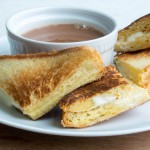 Mascarpone Grilled Cheese Sandwiches with Hot Chocolate Soup