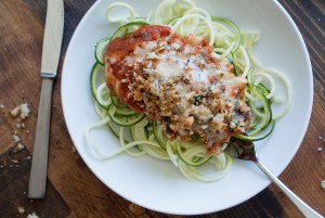 Healthier Chicken Parmesan with Cheesy Basil Breadcrumbs